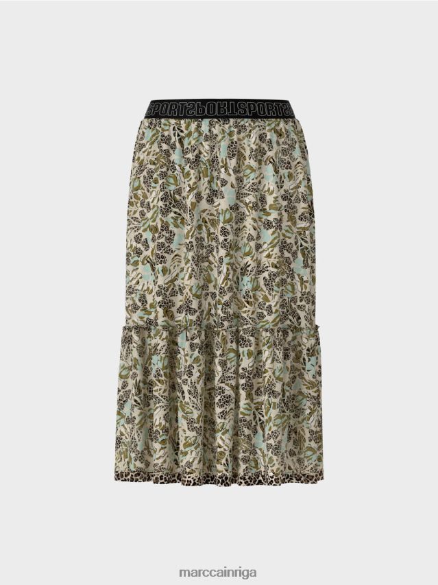 apģērbs mīksts jumta logs VRBHXD498 Marc Cain daudzpakāpju svārki no viskozes krepa