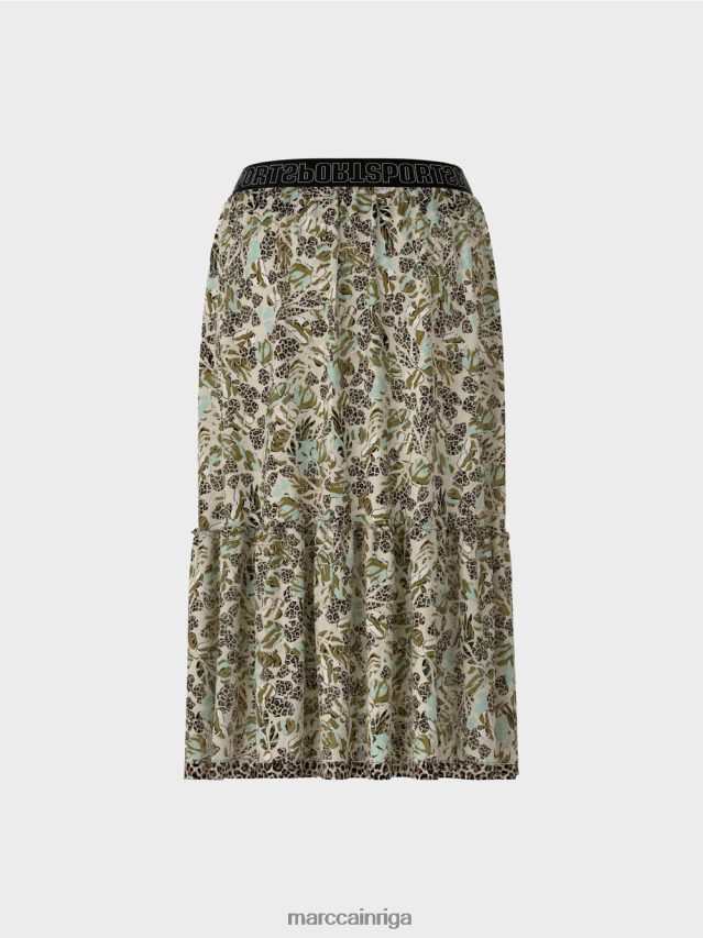 apģērbs mīksts jumta logs VRBHXD498 Marc Cain daudzpakāpju svārki no viskozes krepa