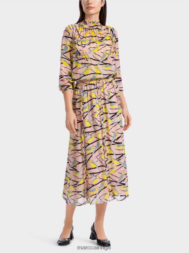 apģērbs mīksts pulveris rozā VRBHXD472 Marc Cain midi svārki ar volānu detaļām