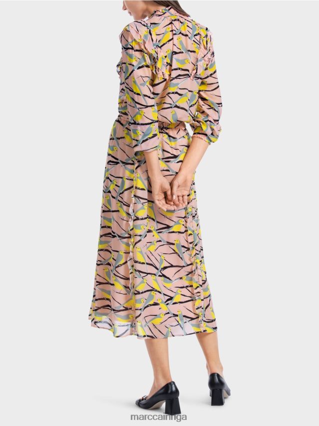 apģērbs mīksts pulveris rozā VRBHXD472 Marc Cain midi svārki ar volānu detaļām