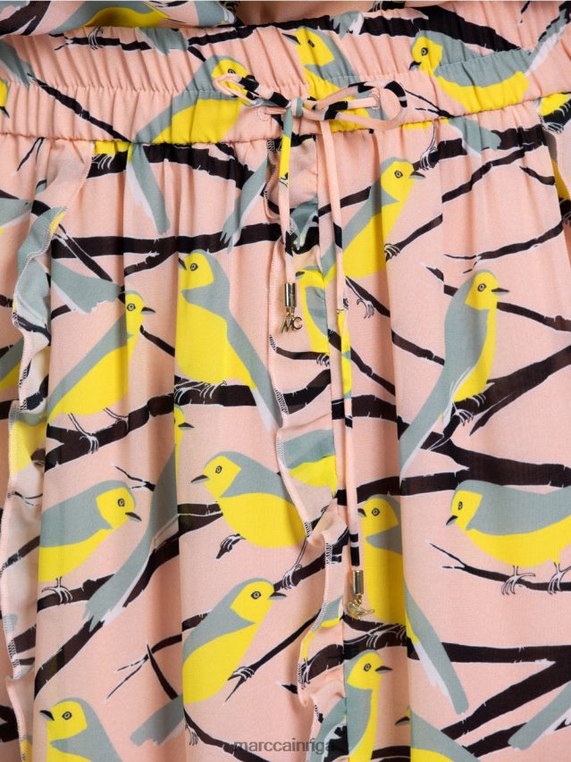 apģērbs mīksts pulveris rozā VRBHXD472 Marc Cain midi svārki ar volānu detaļām