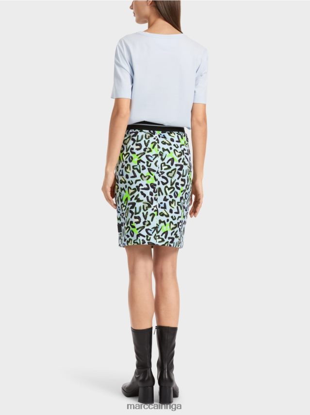 apģērbs mīksts pulveris zils VRBHXD470 Marc Cain plāni mini svārki ar grafiti apdruku