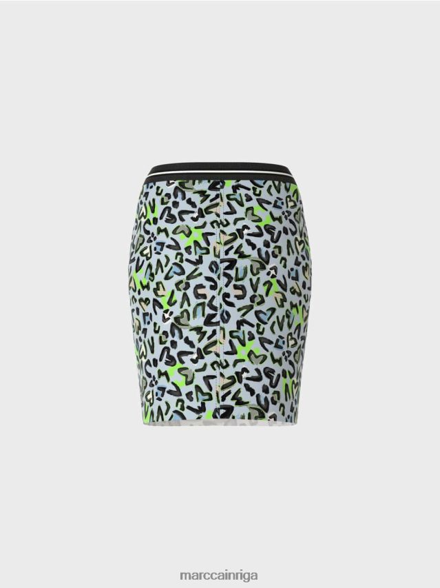 apģērbs mīksts pulveris zils VRBHXD470 Marc Cain plāni mini svārki ar grafiti apdruku