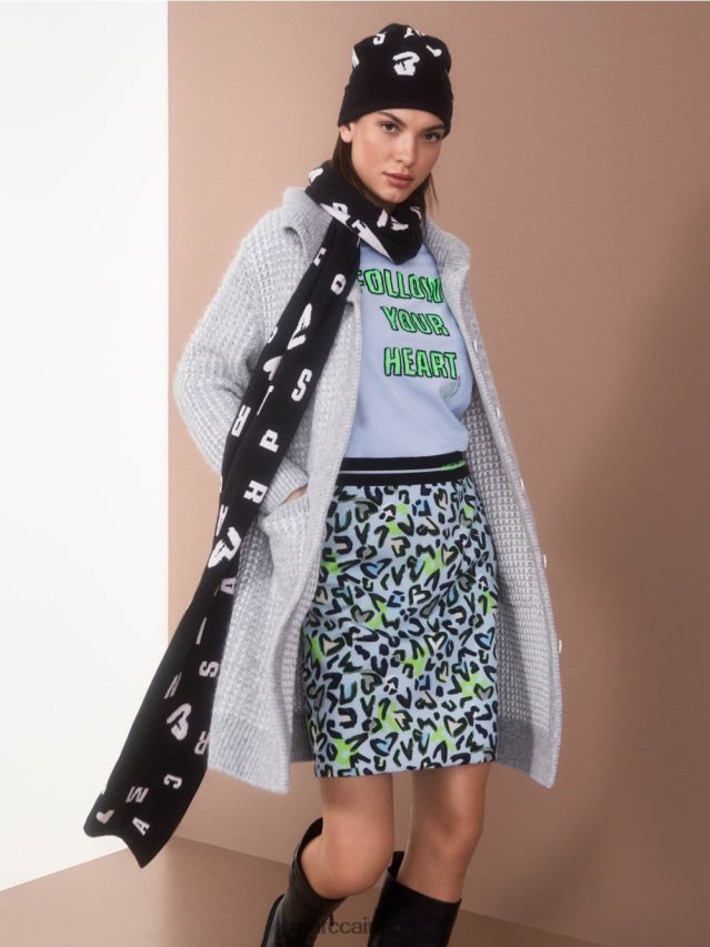 apģērbs mīksts pulveris zils VRBHXD470 Marc Cain plāni mini svārki ar grafiti apdruku