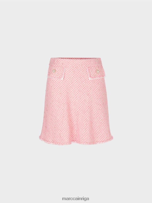 apģērbs maigi rozā VRBHXD483 Marc Cain mini svārki ar uzliesmojumiem