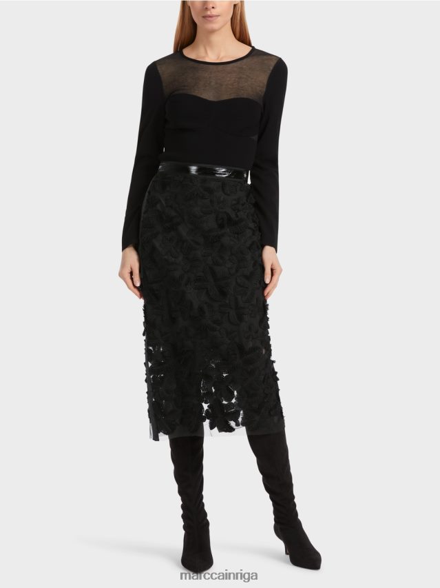 apģērbs melns VRBHXD460 Marc Cain eleganti midi svārki