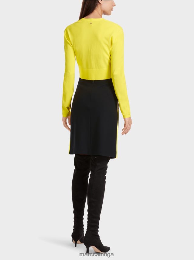 apģērbs melns VRBHXD475 Marc Cain mini svārki ar krāsu bloķējošām svītrām