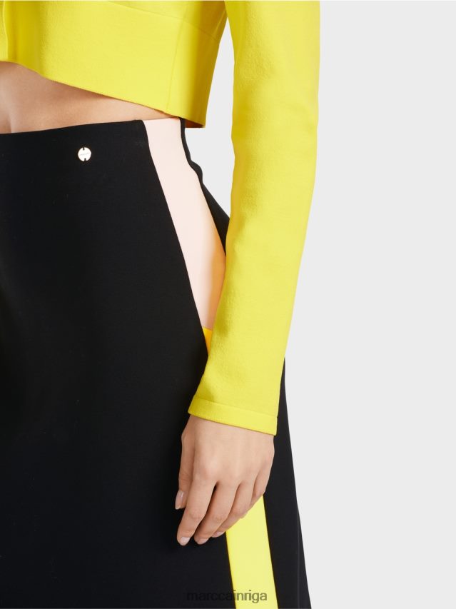 apģērbs melns VRBHXD475 Marc Cain mini svārki ar krāsu bloķējošām svītrām