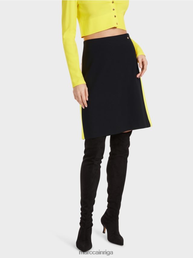 apģērbs melns VRBHXD475 Marc Cain mini svārki ar krāsu bloķējošām svītrām