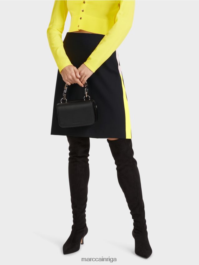 apģērbs melns VRBHXD475 Marc Cain mini svārki ar krāsu bloķējošām svītrām