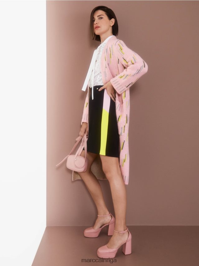 apģērbs melns VRBHXD475 Marc Cain mini svārki ar krāsu bloķējošām svītrām