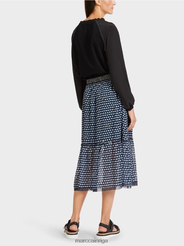 apģērbs melns VRBHXD505 Marc Cain plati punktveida svārki viskozes krāsā