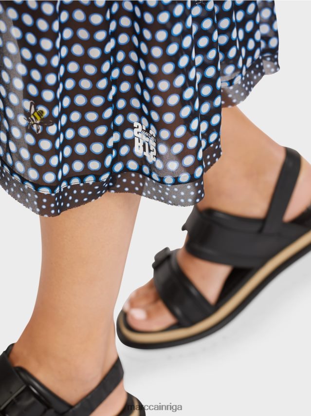 apģērbs melns VRBHXD505 Marc Cain plati punktveida svārki viskozes krāsā