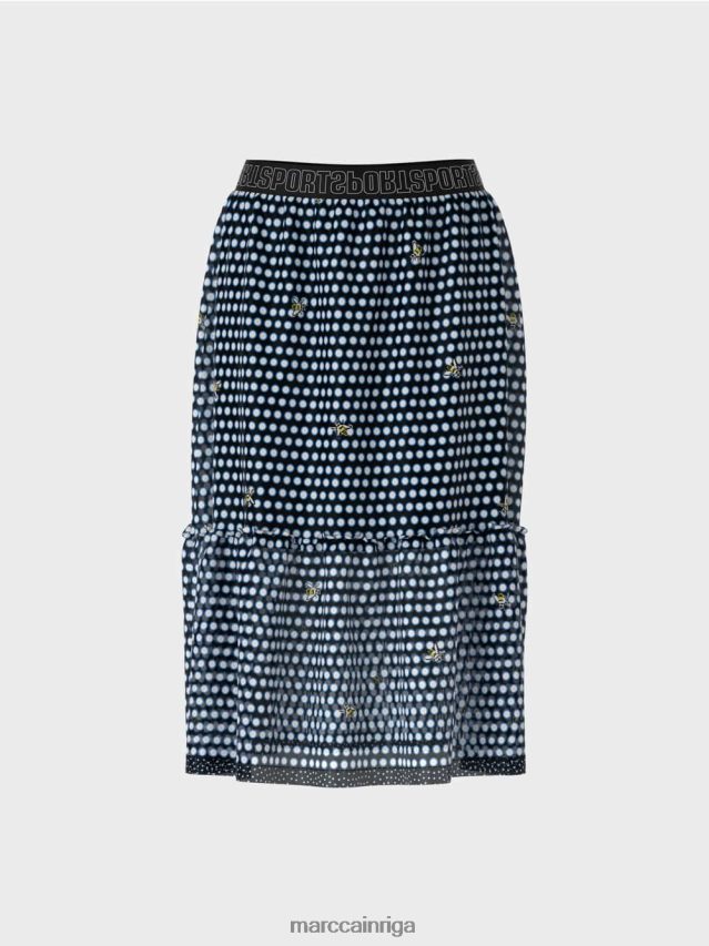 apģērbs melns VRBHXD505 Marc Cain plati punktveida svārki viskozes krāsā