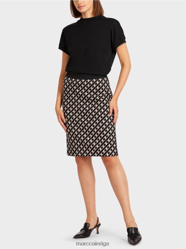 apģērbs melns VRBHXD508 Marc Cain sportiski svārki ganu pledā