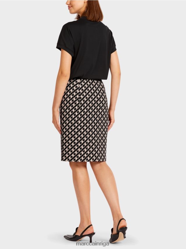 apģērbs melns VRBHXD508 Marc Cain sportiski svārki ganu pledā