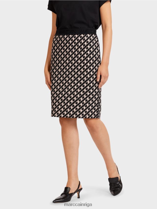 apģērbs melns VRBHXD508 Marc Cain sportiski svārki ganu pledā