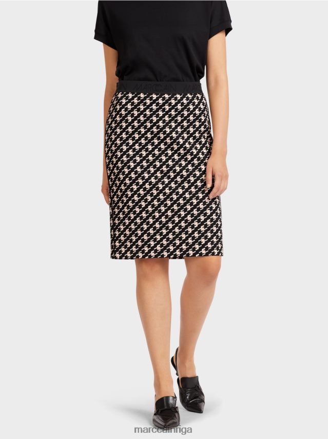 apģērbs melns VRBHXD508 Marc Cain sportiski svārki ganu pledā