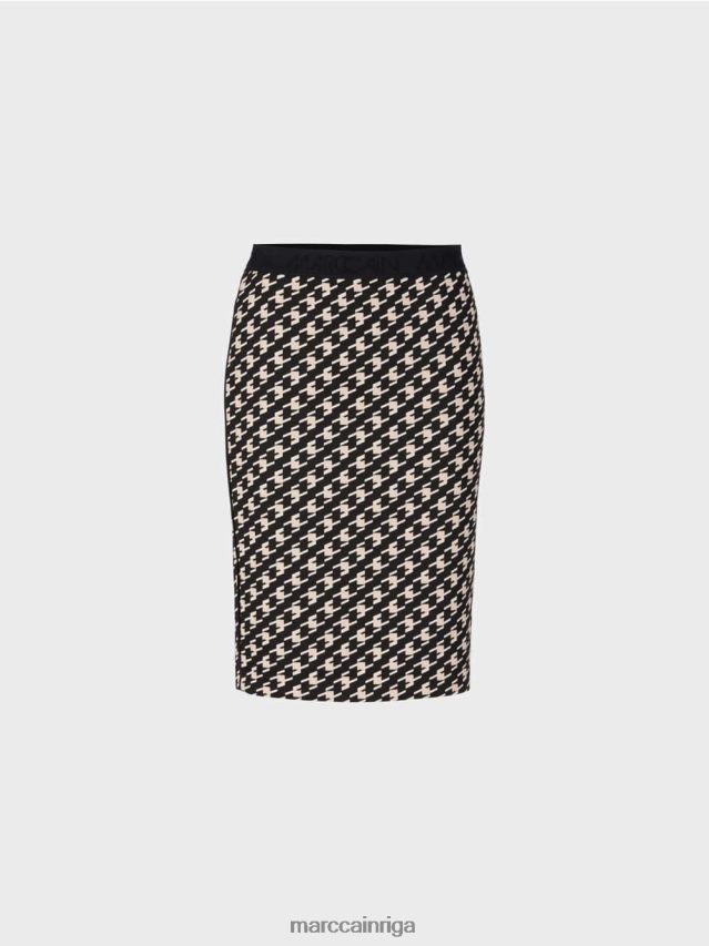 apģērbs melns VRBHXD508 Marc Cain sportiski svārki ganu pledā