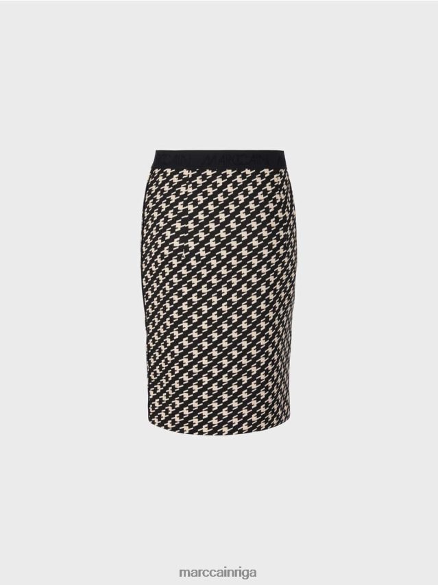 apģērbs melns VRBHXD508 Marc Cain sportiski svārki ganu pledā