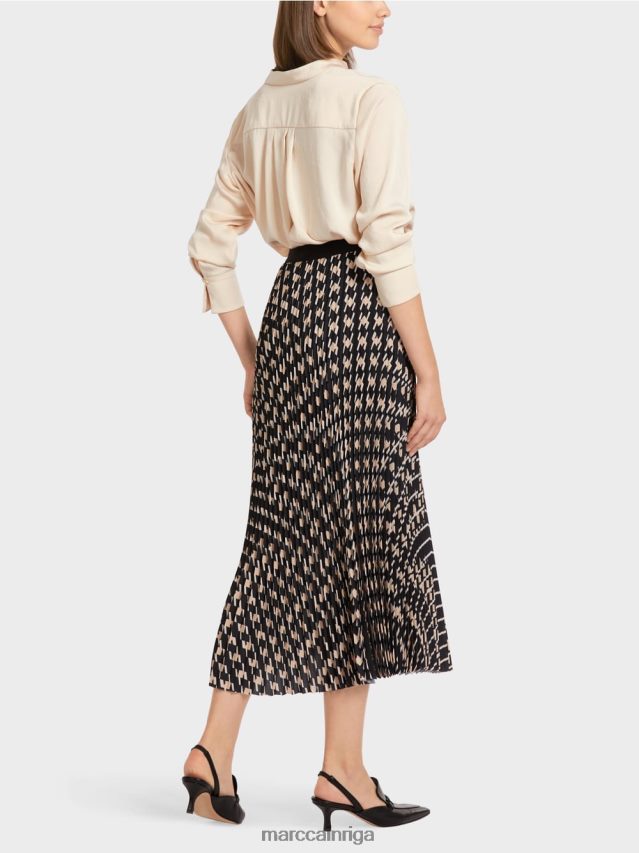 apģērbs melns VRBHXD511 Marc Cain kroku svārki dažādu rakstu kombinācijā