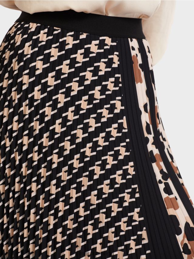 apģērbs melns VRBHXD511 Marc Cain kroku svārki dažādu rakstu kombinācijā