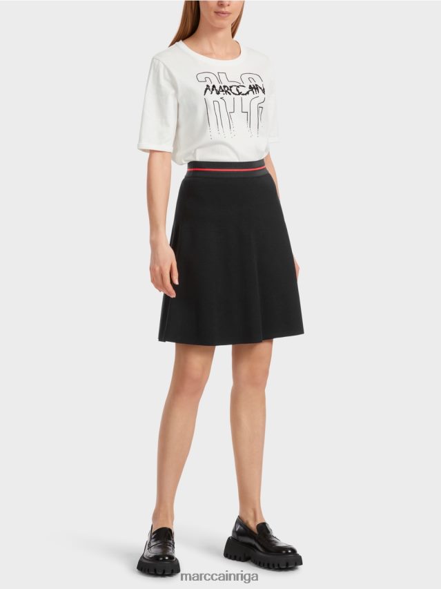 apģērbs melns un balts VRBHXD465 Marc Cain "pārdomāt kopā" ​​mini svārki