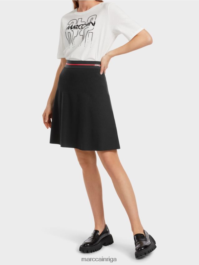apģērbs melns un balts VRBHXD465 Marc Cain \"pārdomāt kopā\" ​​mini svārki
