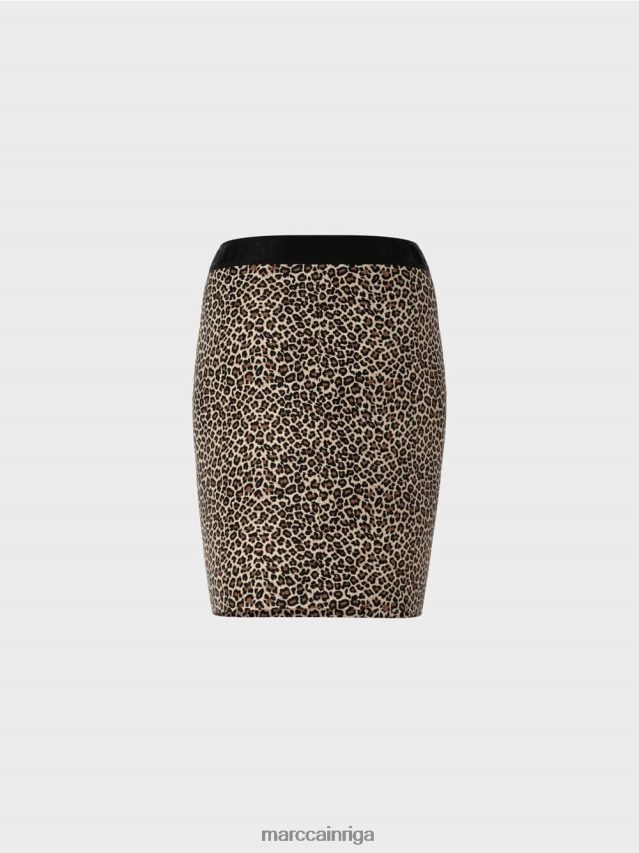 apģērbs pūderkrēms VRBHXD496 Marc Cain īsi svārki ar leoparda apdruku