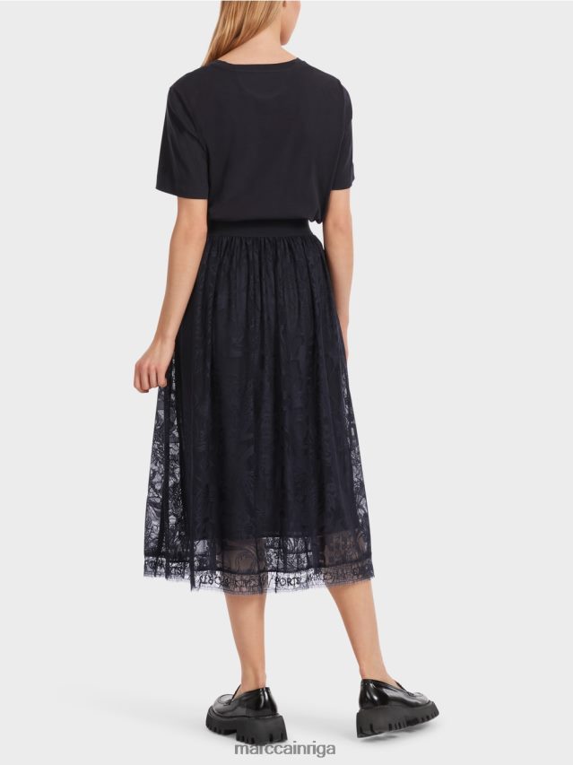 apģērbs pusnakts zils VRBHXD456 Marc Cain plati svārki tilla mežģīnēs