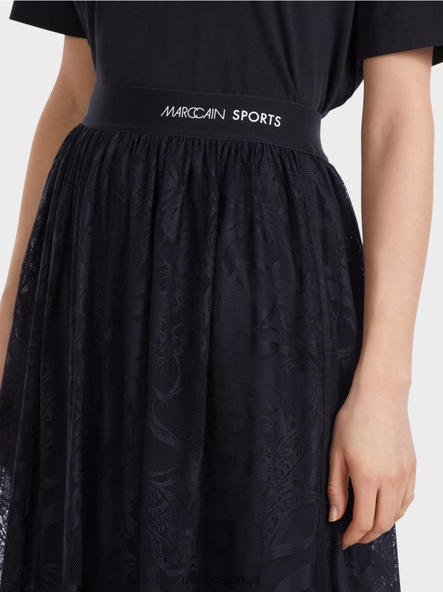 apģērbs pusnakts zils VRBHXD456 Marc Cain plati svārki tilla mežģīnēs