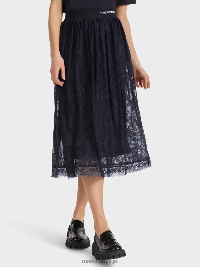 apģērbs pusnakts zils VRBHXD456 Marc Cain plati svārki tilla mežģīnēs