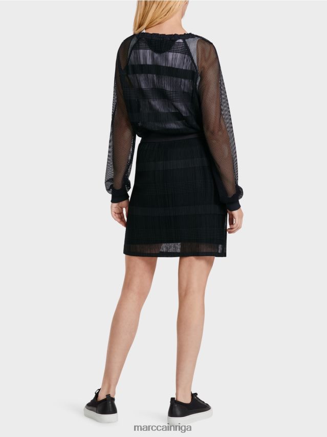 apģērbs pusnakts zils VRBHXD476 Marc Cain eleganti mini svārki ar šifonu