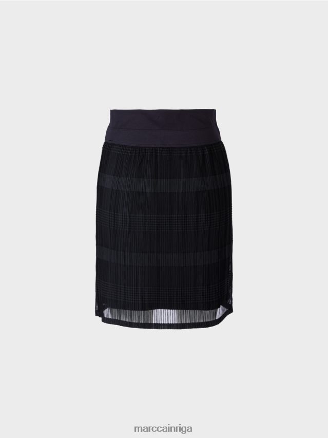 apģērbs pusnakts zils VRBHXD476 Marc Cain eleganti mini svārki ar šifonu