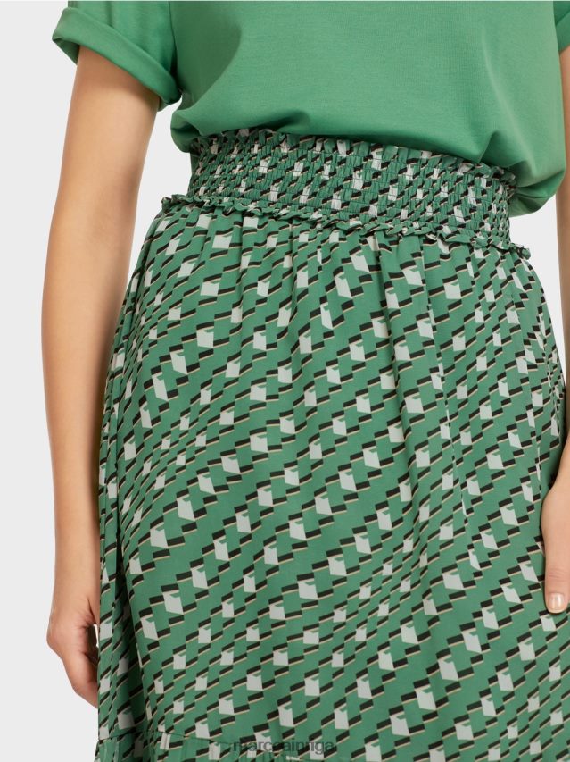 apģērbs sūnu zaļa VRBHXD509 Marc Cain apdrukāti flounces svārki