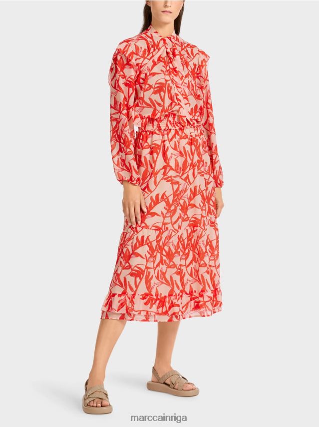 apģērbs spilgts iedegums VRBHXD500 Marc Cain locīti svārki ar ziedu rakstu