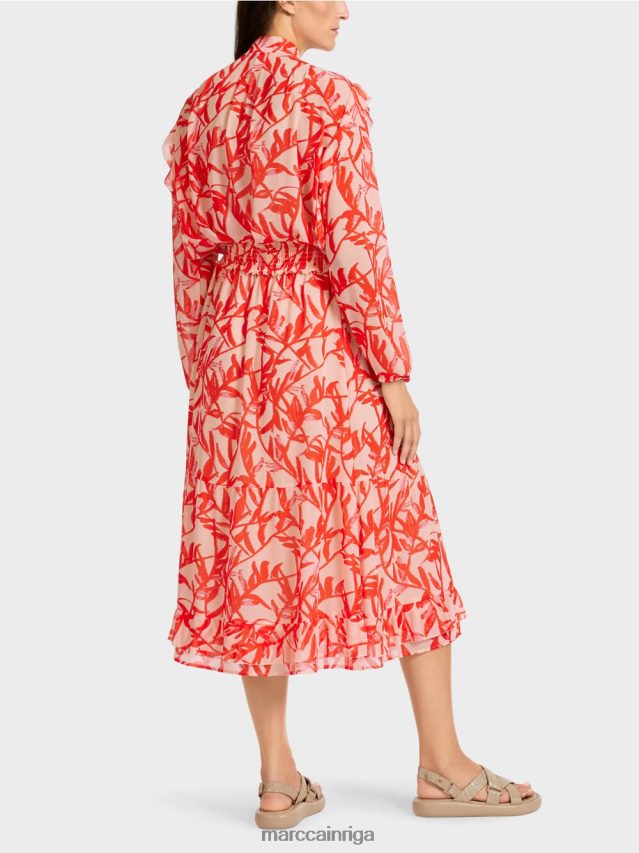 apģērbs spilgts iedegums VRBHXD500 Marc Cain locīti svārki ar ziedu rakstu