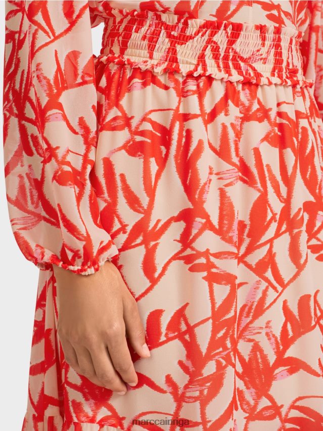 apģērbs spilgts iedegums VRBHXD500 Marc Cain locīti svārki ar ziedu rakstu