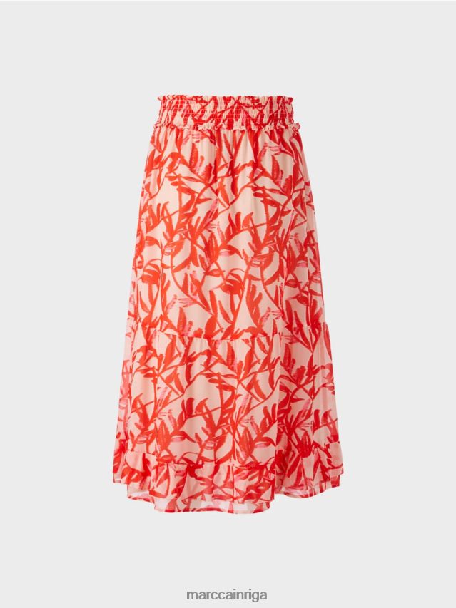 apģērbs spilgts iedegums VRBHXD500 Marc Cain locīti svārki ar ziedu rakstu