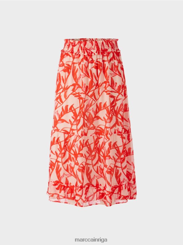 apģērbs spilgts iedegums VRBHXD500 Marc Cain locīti svārki ar ziedu rakstu