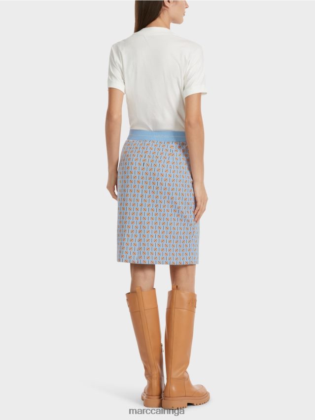 apģērbs tumšas vasaras debesis VRBHXD468 Marc Cain ceļgala garuma svārki ar grafisku dizainu