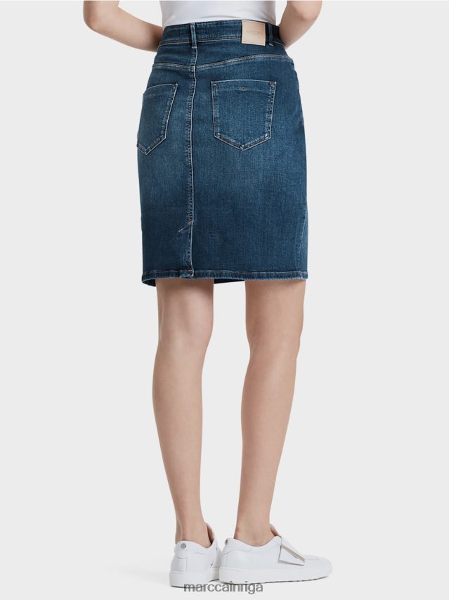 apģērbs tumši zils džinss VRBHXD519 Marc Cain zīmuļu svārki no džinsa