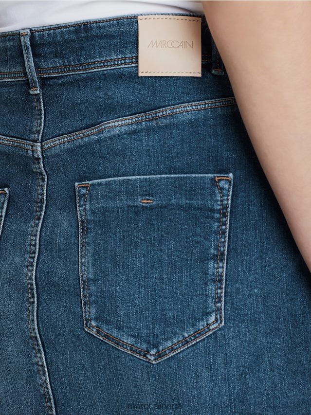 apģērbs tumši zils džinss VRBHXD519 Marc Cain zīmuļu svārki no džinsa