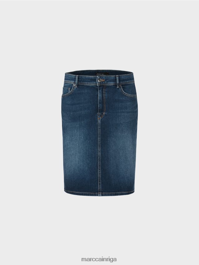 apģērbs tumši zils džinss VRBHXD519 Marc Cain zīmuļu svārki no džinsa