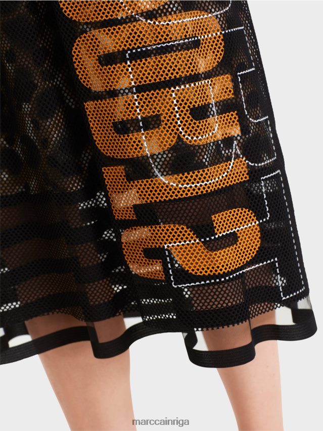 apģērbs viegla kafija VRBHXD503 Marc Cain sieta svārki ar apdrukātu oderi