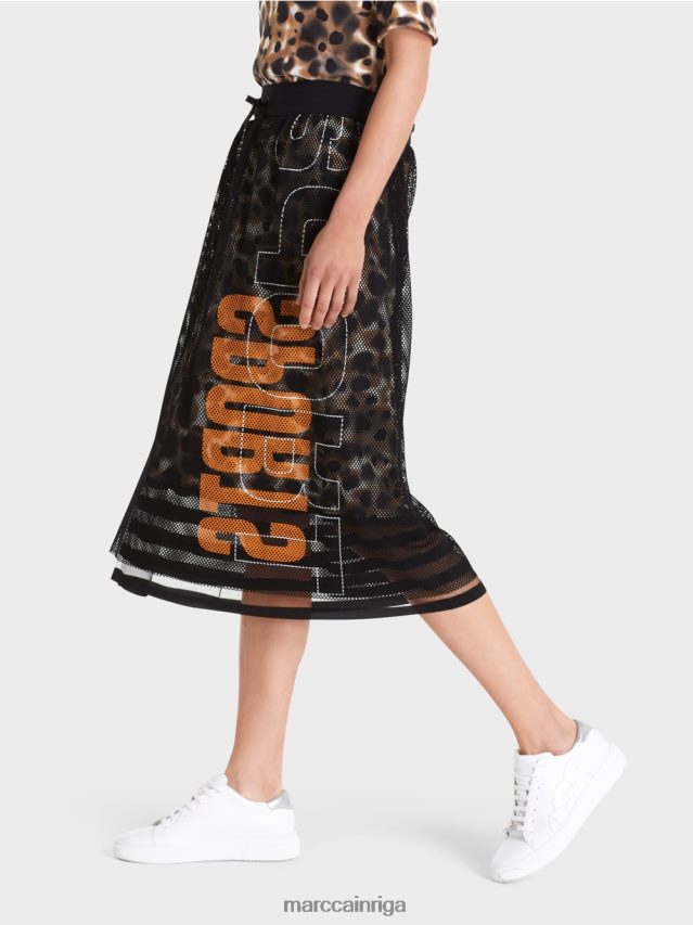 apģērbs viegla kafija VRBHXD503 Marc Cain sieta svārki ar apdrukātu oderi