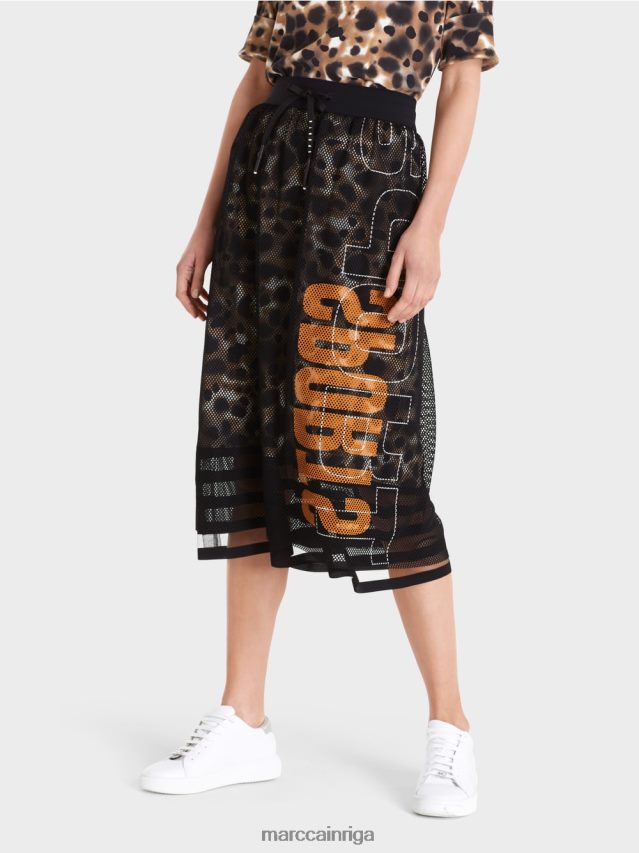 apģērbs viegla kafija VRBHXD503 Marc Cain sieta svārki ar apdrukātu oderi