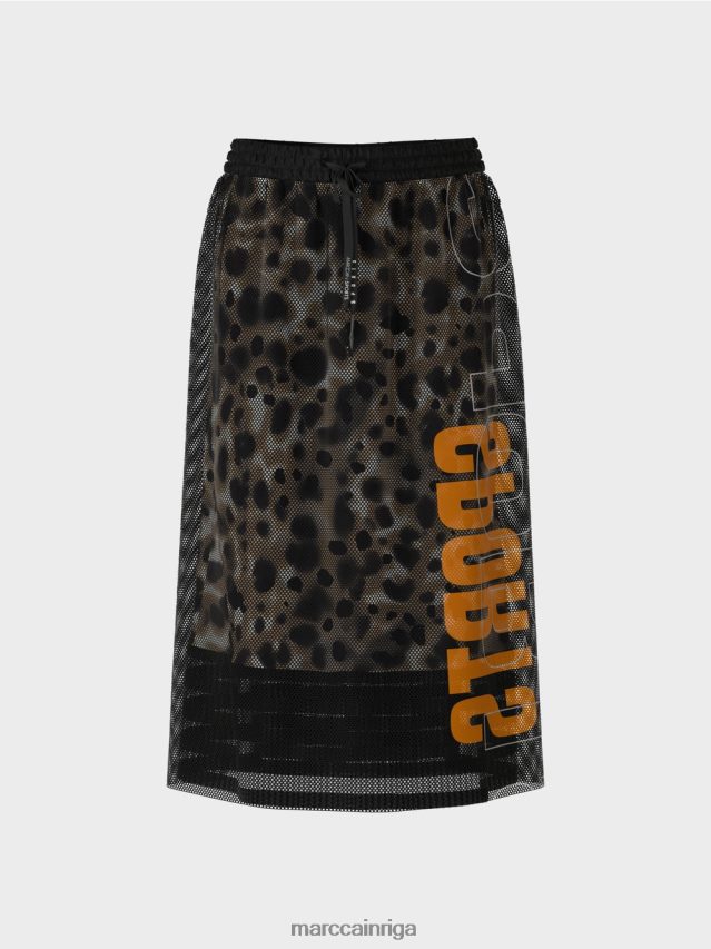 apģērbs viegla kafija VRBHXD503 Marc Cain sieta svārki ar apdrukātu oderi