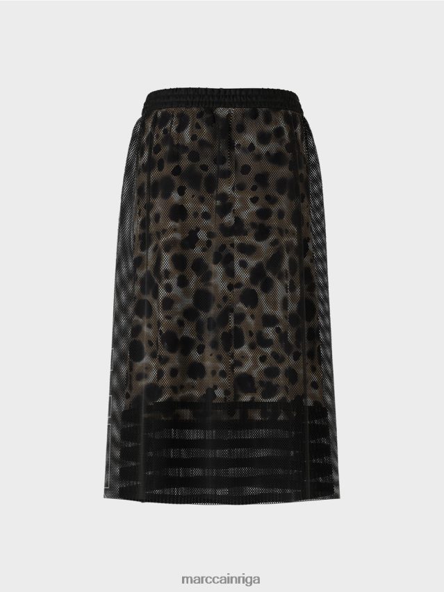 apģērbs viegla kafija VRBHXD503 Marc Cain sieta svārki ar apdrukātu oderi