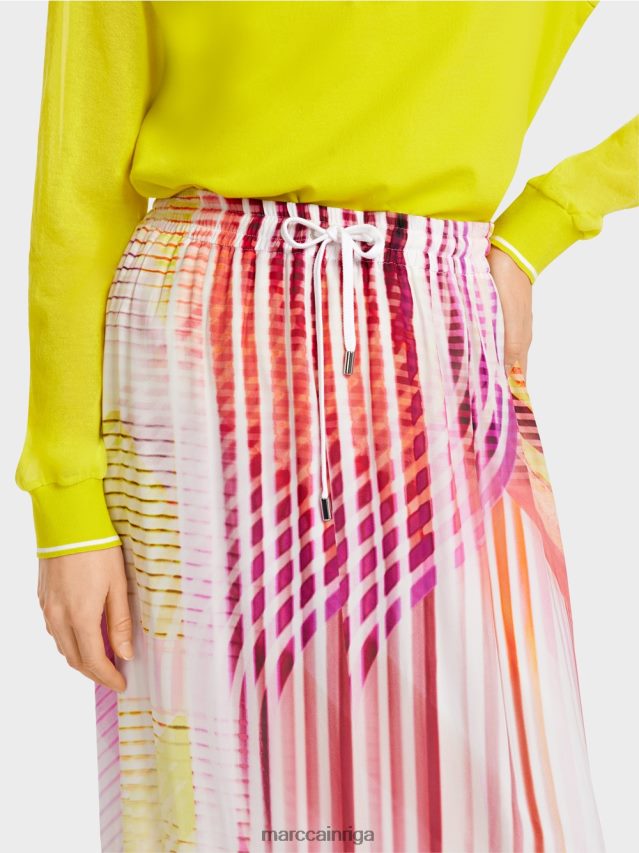 apģērbs viegla limeade VRBHXD481 Marc Cain krāsaini svārki svītrainā rakstā